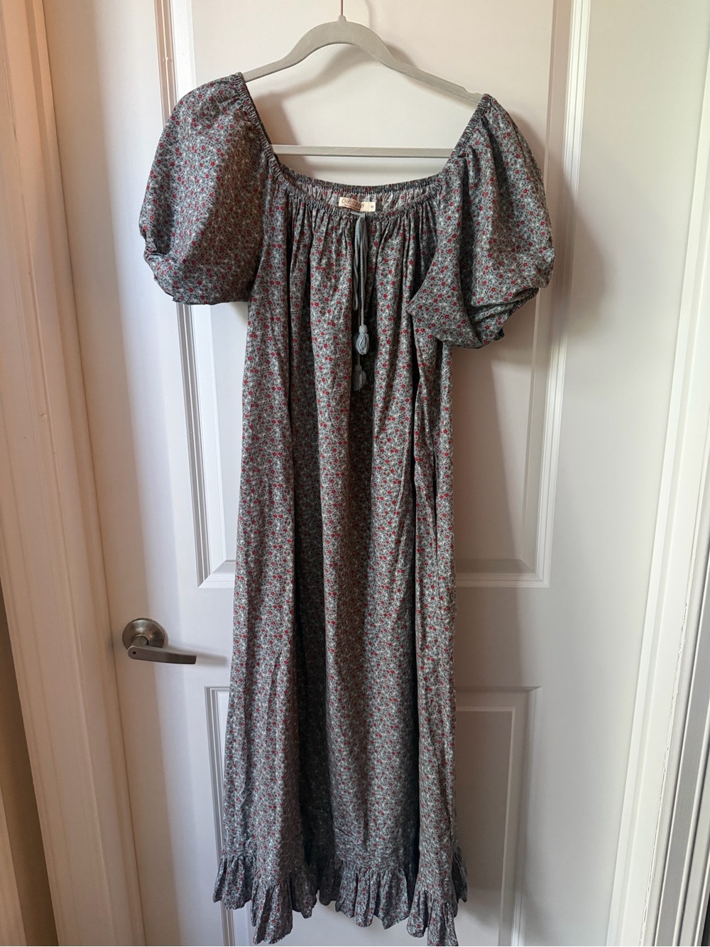 Christy Dawn Floral Midi Dress with Puff Sleeves